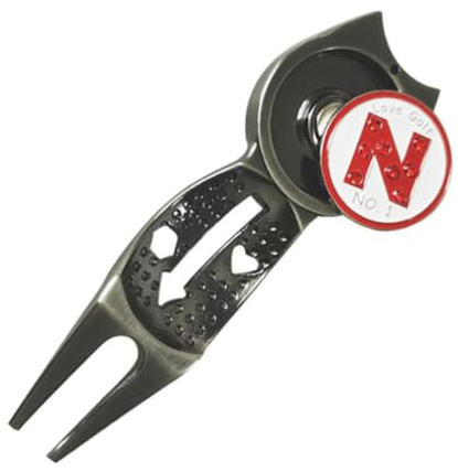 lopituwe Lightweight Golf Ball Marker Tool Durable Repair Prong For Golf Lovers Portable And Easy To Carry. Divots Tool Groove Pitchfork Ball Marker