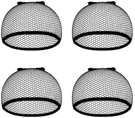 Perukmössa långa perukmössor, öppen ände nät foder vävmössa, för kvinnor svart (4 st)