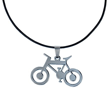 Miniblings Fahrrad Freizeit Lederkette Halskette 45mm | Halsschmuck, sorgfältig in Berlin gefertigt, mit Länge: und Sommer