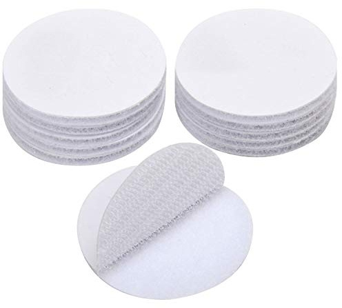 BRAVESHINE 12PCS Heavy Duty Sticky Pads Stick on Self Adhesive Nails Free Wall Hanging Strips for Home Office Craft DIY Projects (Round 50mm, White)