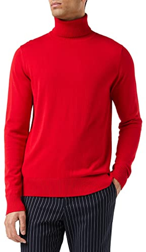 Xposed Mens Roll Neck Jumper Soft Cotton Fine Knitted High Turtle Polo Pullover Top
