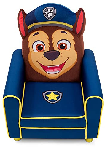 Delta Children Figural Upholstered Kids Chair, Nick Jr. PAW Patrol Chase,Wood, Blue