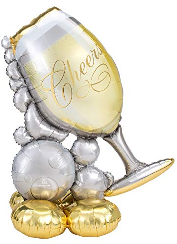 Amscan Anagram 4246811 - Globo de vidrio burbujeante Airloonz con relleno de aire, 129,5 cm