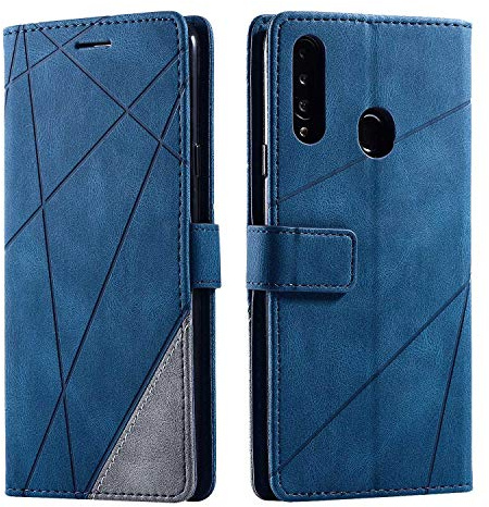 SONWO Cover per Galaxy A20S, Flip Caso in PU Pelle Case Cover Portafoglio Custodia per Samsung Galaxy A20S, [Kickstand] [Slot per Schede], Blu