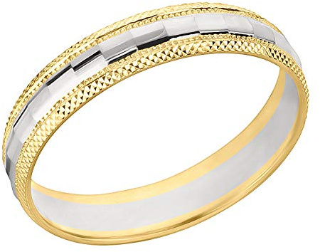 Ardeo Aurum Trauring Unisex Damenring Herrenring aus 375 Gold bicolor Gelbgold Weißgold massiv Ehering Größe 50