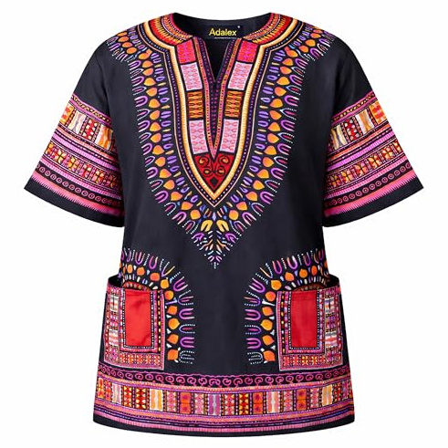 Adalex Global unisex - vuxen Dashiki Skjorta (1-pack)