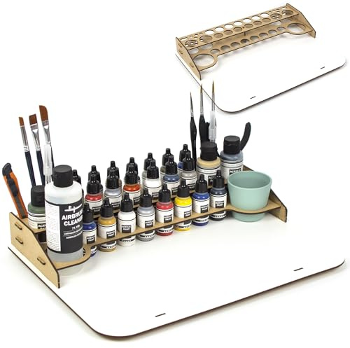 PROSCALE Paint station postazione lavoro modellismo. Porta colori acrilici per modellismo Postazione pittura per bottiglie colori vallejo per miniature modellismo warhammer (Tabella A)