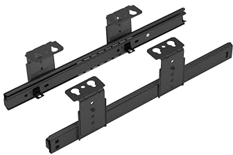 FIX&EASY Coulisses réglable en hauteur pour plateau tiroir coulissante, glissières roulement à billes 300mm noir pour bureau station d'accueil ordinateur keyboard