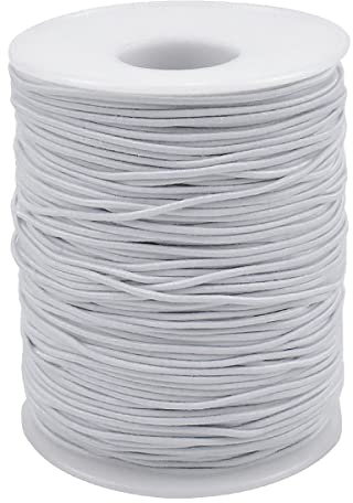Filo per Braccialetti fai da te 1mm 100M Cordoncini Elastici,Corda Elastica Fili Elastici Cordone Perline Cordoncino Elastico Filo Elastico per Bracciali Elastici per Braccialetti Collane (Bianco)