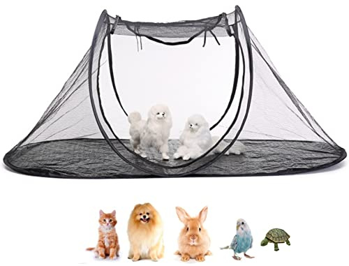 Gcroet Haustierzelt, Hundezelt im Freien, Haustierzelt Outdoor -Haustierzelt Zelt außerhalb des Gartenkatzes Zelt Mesh Hundecampingzelt für Gartenterrasse im Sommer 120 x 63 x 50 cm