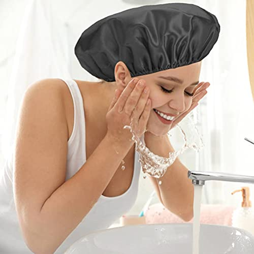 Doppellagige Duschhaarabdeckung,Duschhaube,Duschhut Wasserdichte Weiche Duschhauben Für Mädchen Frauen Dusche Spa Salon Küche Hauptgebrauch