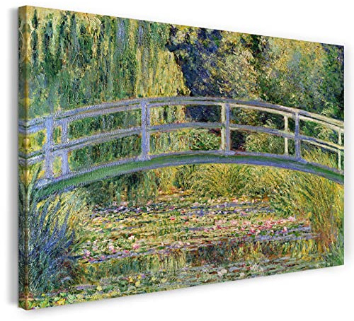 Leinwandbild (30x20cm) Claude Monet: Japanische Brücke über den Seerosenteich (1899), Leinwand auf Keilrahmen gespannt und fertig zum Aufhängen, hochwertiger Kunstdruck aus deutscher Produktion