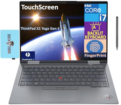 Lenovo ThinkPad X1 Yoga Gen 6 14 pulgadas FHD+ IPS, pantalla táctil, 500 nits, portátil 2 en 1 (Intel i7-1165G7, 16 GB de RAM, 1 TB PCIe SSD, KYB retroiluminado, huella dactilar, 2 Thunderbolt 4