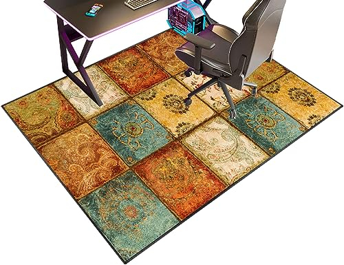 Unterlage Schreibtischstuhl 140 x 160 cm Bodenschutzmatte Bürostuhl Teppich Unterlage-Kratzfest für Parkett und Hartböden Bürostuhl Unterlage für Stühle Anti-Silp, Gaming Teppich Stuhlunterlage