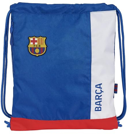 F.C. BARCELONA 2ª EQUIPACIÓN - Mochila Saco Deportivo, Cierre de Cordones, Mochila, Ideal para Niños de Diferentes Edades, Cómoda y Versátil, Calidad y Resistencia, 35x45 cm, Color Azul y Granate