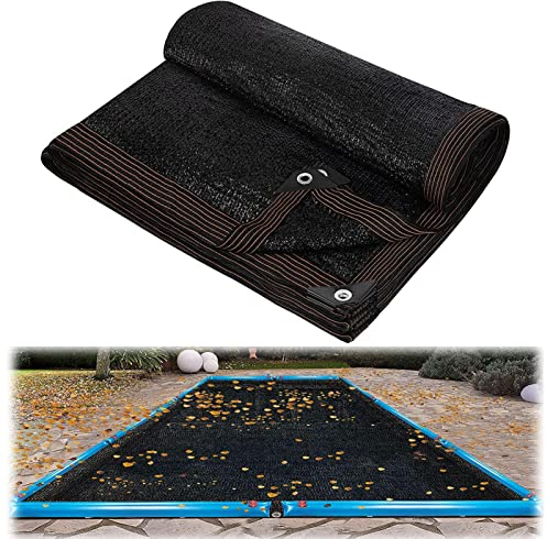 Holdes 5 x 10 / 6 x 12 m - Filet de bassin à mailles fines - Bâche de bassin pour étang sans feuilles - Filet polyvalent en noir - Filet rectangulaire dans le sol - Bâche de piscine pour couvrir la