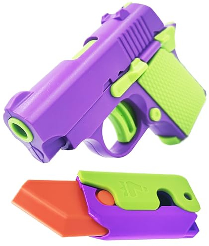 YAGE Fidget Gun Toy,Sensory Toy Fidget Slider Pistol Shape Non-Firing,Relief Reducing Plastic Carrot Knife Toy,Party Bag Fillers Fidget Toy Set Anxiety Relief Boys Girls Kids Adult Gift