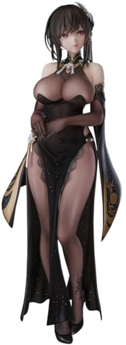 Zhongkaihua Azur Lane Chen Hai Figur - 26 cm Schwarz Cheongsam Kleid Figur - PVC Statue - Zuhause Schreibtisch Ornament - Geschenk für Fans