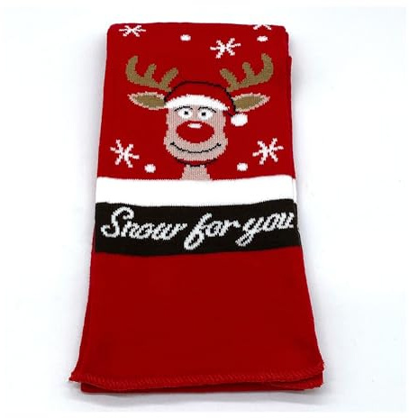 PLUS HOME Bufanda de Navidad,Bufanda de Navidad para Fiestas Navideñas de Nieve en Invierno,Bufandfa Hombre Mujer Invierno,Tamaño 140x15cm.