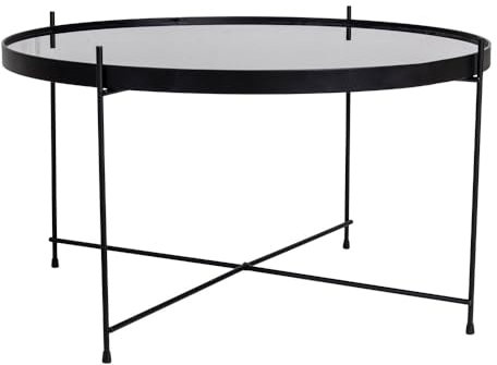 möbelando Couchtisch >Venezia< in Schwarz, Glas - 70x40x70cm (BxHxT)