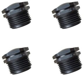 PP Gewindefitting Gewindestopfen Schwarz PN10 Fittings Aussengewinde Stopfen 1 Zoll 4 Stück