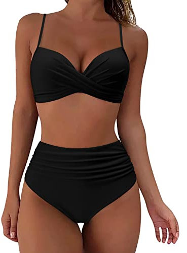 WILLBEST Badeanzug Damen Sport Bikini Damen bügelbikini Set Unterhosen meerjungfrauenflosse Push up Board mütze grün durchsichtiger Bikini Hose in schwarz Badeanzug 134 bikiniroc