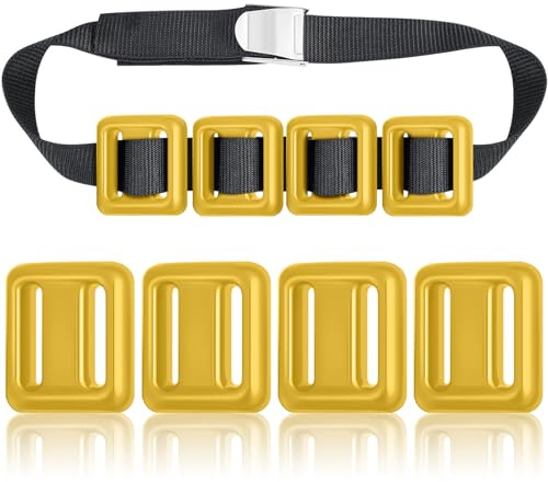 Tellegloww 4 Pcs 2.2 lb Dive Weights Belt for Scuba Diving Coated Dive Weights Nylon Dive Belt with 1 Metal Quick Release Buckle for Free Diving Spear Fishing