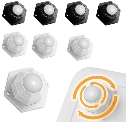 SVOCK Lot de 8 petites roulettes pivotantes pour meubles, machine à café à 360°, silencieuses et résistantes à l'usure, en nylon, pour ustensiles de cuisine, appareils électriques