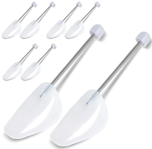 Solvant 4 Paia Tendiscarpe Uomo,Tendiscarpe in Plastica, Forma Per Scarpe Con Molla Metallica Trasparente e Regolabile.