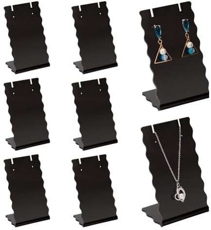 PH PandaHall 6PCS Acryl-Ohrring-Halter Schwarz Ohrring Display Ständer L-Form Ohr Organizer baumelnden Ohrring Ständer für Ohrring-Schmuck schräg zurück Display Marketing 6.8x12x11cm