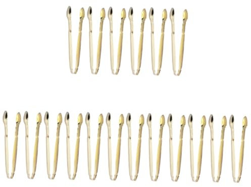 Garneck 3 Set Di Mini Pinze Per Ghiaccio E Zucchero Placcate in Oro Pinze Per Servire in Acciaio Inossidabile Per Il Tè 6 Pezzi*3