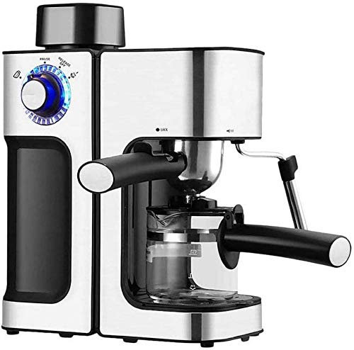 CVNIMV Cafetera Espresso de 800 W con Bomba de 5 Bares y espumador de Leche, Filtro de café y Jarra de Cristal, cafeteras de Goteo pequeñas con decoración de Acero Inoxidable pa