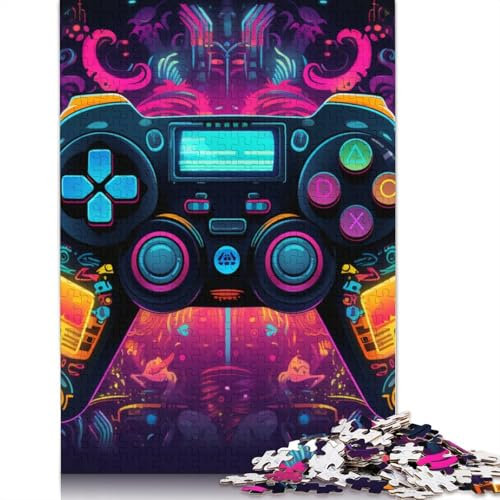 für Erwachsene Puzzles Buntes Gamepad 1000-teiliges Puzzle aus Karton Geeignet für Kinder ab 12 Jahren Lernspiel für Erwachsene und Kinder Größe: 38 x 26 cm