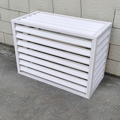 Valla decorativa para privacidad de aire acondicionado, cubiertas para aire acondicionado para unidades exteriores, valla de privacidad con contraventanas de aluminio para exteriores, resistente ~/