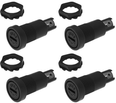 eMagTech Lot de 10 Porte-fusibles pour Panneau 5 X 20 Mm Vis d'installation Tube Porte-fusible 10 A 250 V Trou d'installation 12 Mm pour Installation Panneau équipement électrique Moto