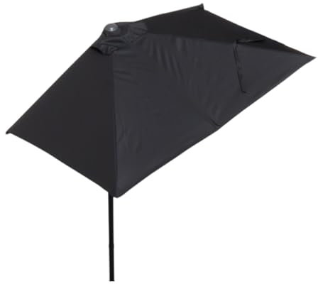 Parasol de terrasse d'extérieur avec mât en acier et 5 baleines, grand parasol rectangulaire pour jardin, cour, balcon, bord de piscine, tissu polyester imperméable, portable et élégant pour café
