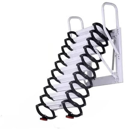 Attic ladder - Extended telescope wall-mounted staircase for space-saving access - Invisible design - Great for easy loft entry and storage solutions