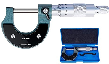 Micrometro, Calibro 0-25mm 0.01mm Outserside Micrometro Misura misuratore di precisione Strumenti di misurazione del calibro in metallo,Strumento per meccanici di precisione