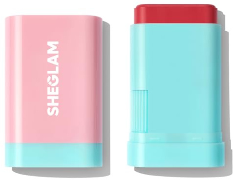 SHEGLAM Glass Glow Blush Stick Cream for Cheek and Lip, Waterproof Hydrating Tinted Solid Moisturizer Blendable Natural Grow Nude Face Blush Makeup-Cherry Express