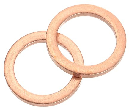 QUARKZMAN Arandela Plana, 26 Pcs Anillos Planos de Cobre M10, 14mm OD, 1.5mm de Espesor Kit de Surtido de Sellos de Anillo, Junta de Sellado Metálica para Tornillos, Pernos y Tuercas