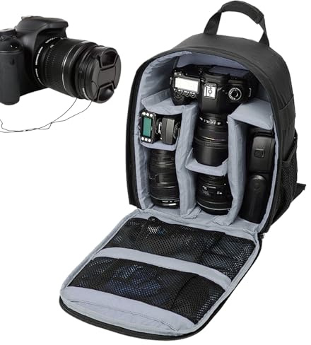 Renchey Sac À Dos Appareil Photo Voyage - Sac Organisateur Pour Appareil Photo Hybride,Pochette Organisatrice Multifonction DSLR avec Fermeture Éclair pour Femmes, Hommes, Adolescents et