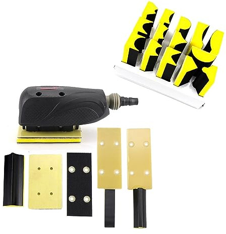 Levigatrice pneumatica for carta vetrata orbitale for fabbriche Levigatura e lucidatura di mobili in metallo e legno, Basso rumore(TA3001 14PCS)