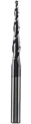 1 stücke Kegelförmige Kugelkopffräser Carving Schaftfräser 3,175-8mm Schaft CNC Router Bit R0.25-R2 Vollhartmetall Spirale Holz Metall Fräser(R0.25-15-D3.1-TiAlN)