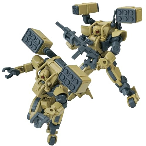 BEERISE Sheik Mainland 1/144 - Super Mobile Battle Mech, Combat Engineer, Little Martin Yellow - 2PCS/4'',Model Kit,Highly Posable Collectible Model Ages 15+