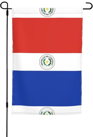 GGsdaf Bandera de Paraguay con patrón de bandera de jardín (12 x 18 pulgadas) para balcones, patios, patios traseros y césped