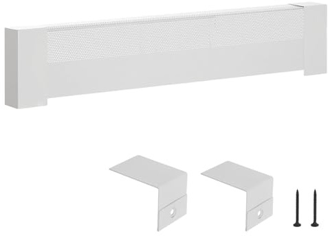 VEVOR Baseboard Heater Covers, Basic Series 916 mm Standard Electric Heating Unit Front Cover for Home Improvement, Heavy-duty Steel, Easy Installation for Bedroom Replacing Old Cover, White