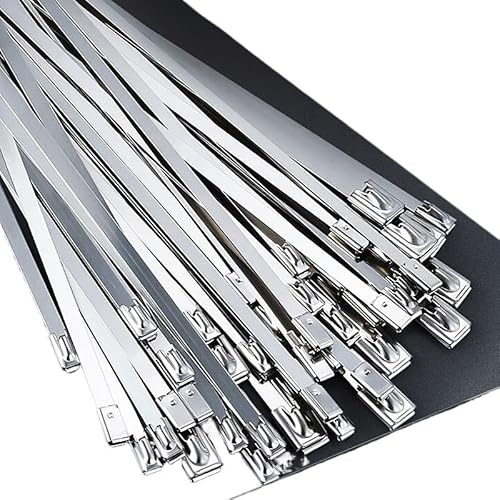 Fascette metalliche, Circa 100 pezzi di fascette stringicavo autobloccanti in acciaio inossidabile 304 da 4,6/7,9/10/12 mm, multiuso, for tubi scarico metallo(10 mm*400mm)