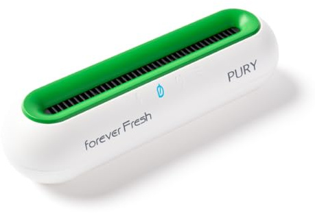 PURY Kylskåpsrenare - Mögel- och mögelborttagare - Genererar korrekt och uppmätt ozonutsläpp (50 mg/h) – batteritid upp till 45 gg. Forever Fresh 885C