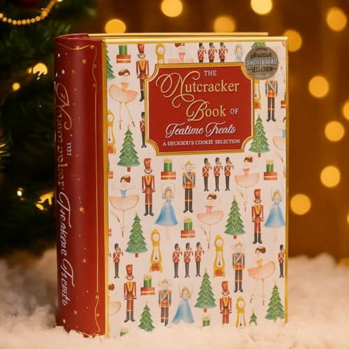 Christmas Book Biscuit Assortment Tin – 200g Scottish Shortbread in Reusable Festive Book-Shaped Tin - Chrsitmas - Birthday Gift