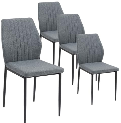 BRTHORY Esszimmerstühle 4er Set Gepolsterter Küchenstuhl mit Rückenlehne Polsterstühle künstlicher Stoff Dining Chair Küchenstuhl Moderne Sessel für Esszimmer, Wohnzimmerstühle
